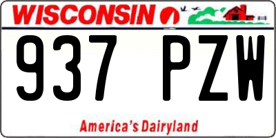 WI license plate 937PZW