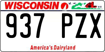 WI license plate 937PZX