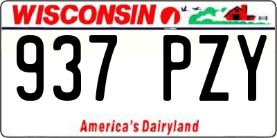 WI license plate 937PZY