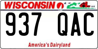WI license plate 937QAC