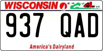 WI license plate 937QAD