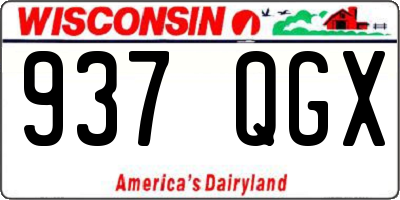 WI license plate 937QGX
