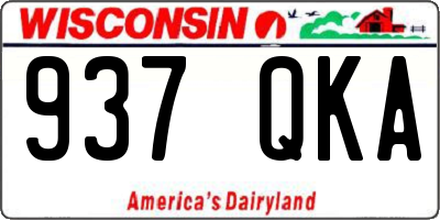 WI license plate 937QKA