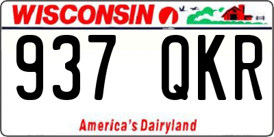 WI license plate 937QKR