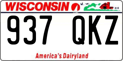 WI license plate 937QKZ