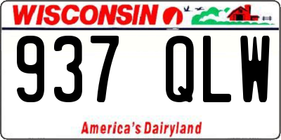 WI license plate 937QLW