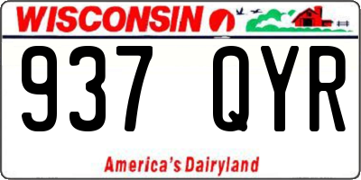 WI license plate 937QYR