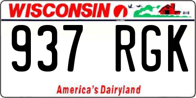 WI license plate 937RGK