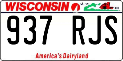 WI license plate 937RJS
