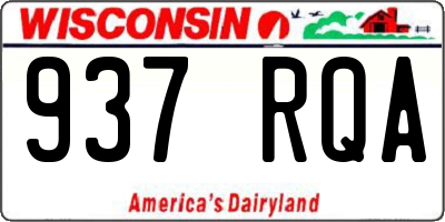WI license plate 937RQA
