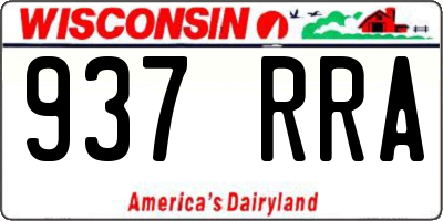 WI license plate 937RRA