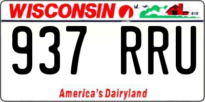 WI license plate 937RRU