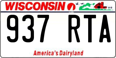 WI license plate 937RTA