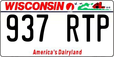 WI license plate 937RTP