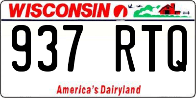 WI license plate 937RTQ