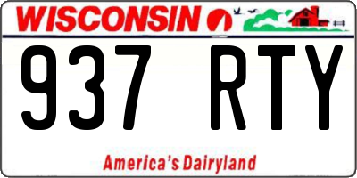 WI license plate 937RTY