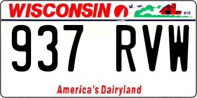 WI license plate 937RVW