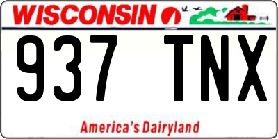 WI license plate 937TNX