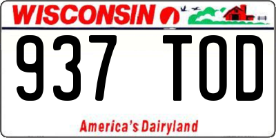 WI license plate 937TOD