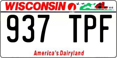 WI license plate 937TPF