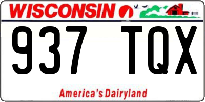 WI license plate 937TQX