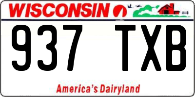 WI license plate 937TXB