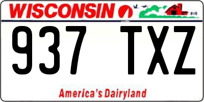 WI license plate 937TXZ