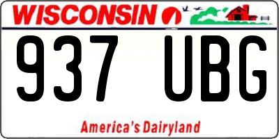 WI license plate 937UBG
