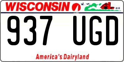 WI license plate 937UGD