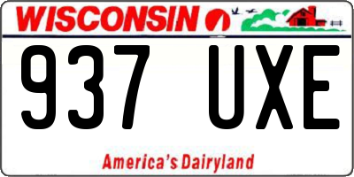 WI license plate 937UXE