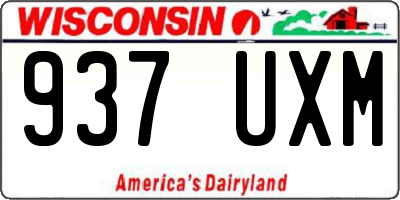 WI license plate 937UXM