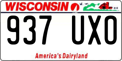 WI license plate 937UXO
