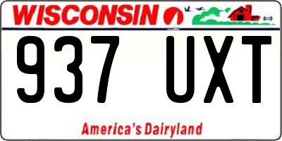 WI license plate 937UXT