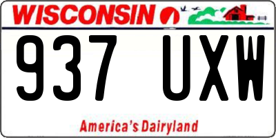WI license plate 937UXW