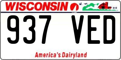 WI license plate 937VED
