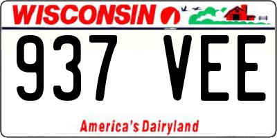 WI license plate 937VEE