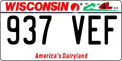 WI license plate 937VEF