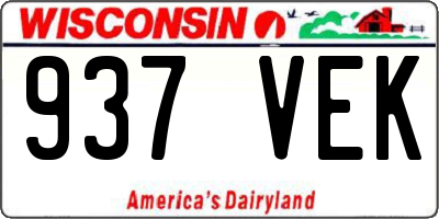 WI license plate 937VEK