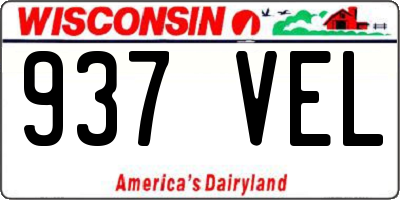 WI license plate 937VEL