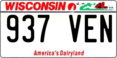 WI license plate 937VEN