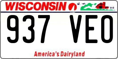 WI license plate 937VEO