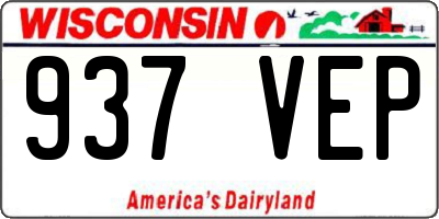 WI license plate 937VEP