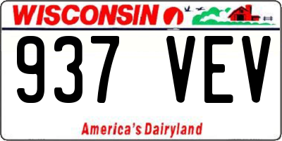 WI license plate 937VEV