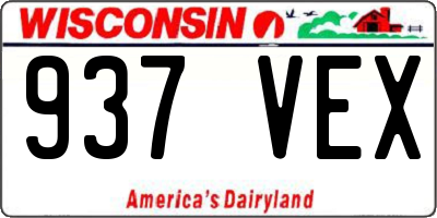 WI license plate 937VEX