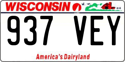 WI license plate 937VEY