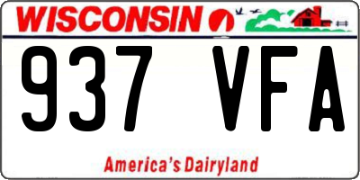 WI license plate 937VFA