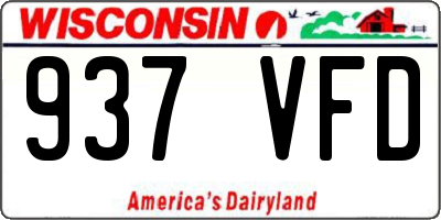 WI license plate 937VFD