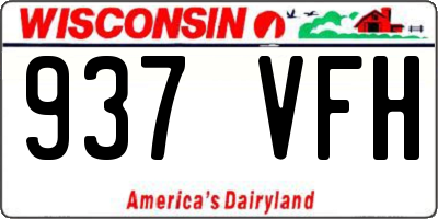 WI license plate 937VFH