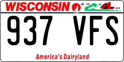 WI license plate 937VFS