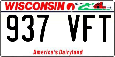 WI license plate 937VFT
